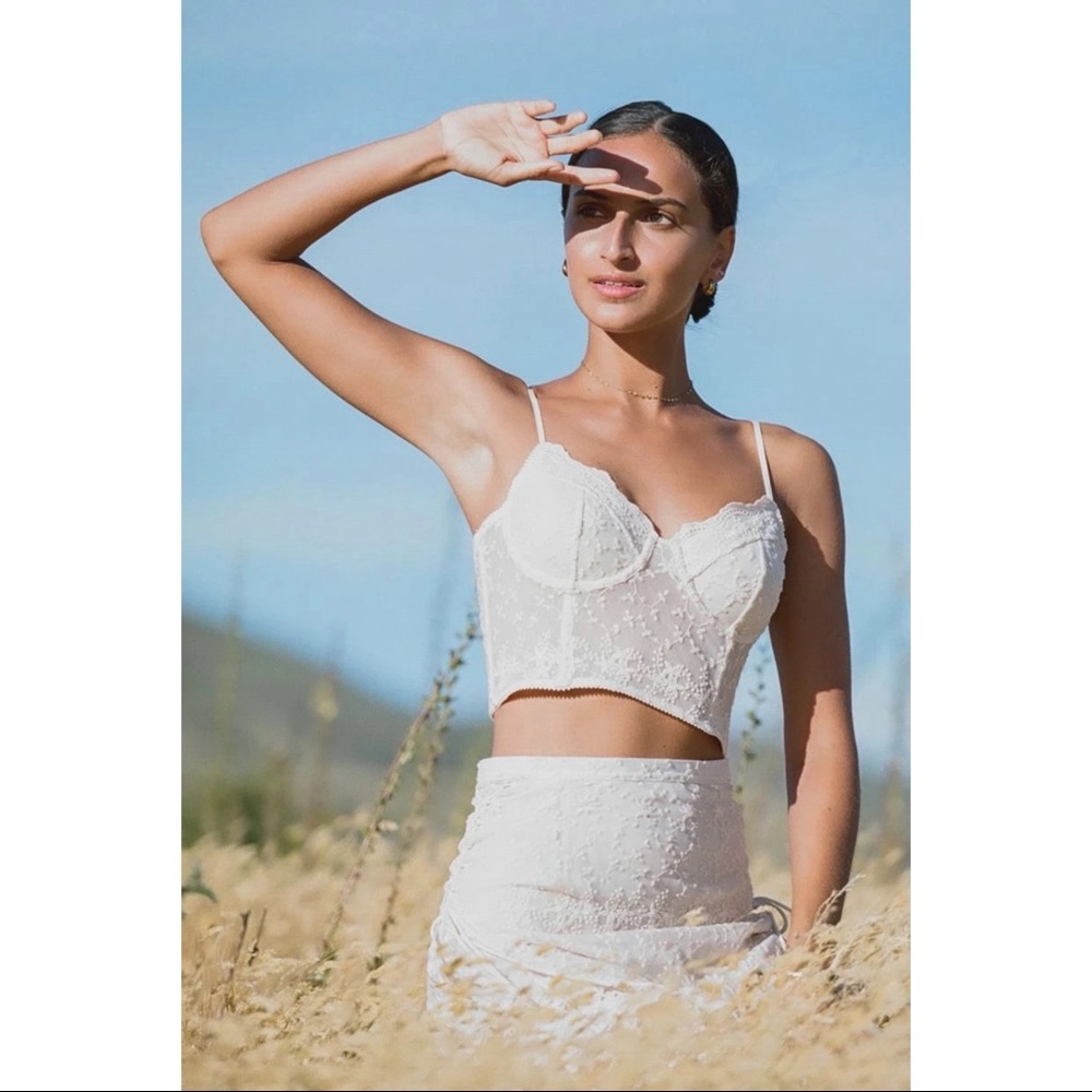 Le Gauze Lace Bustier Off White Size S by Spell